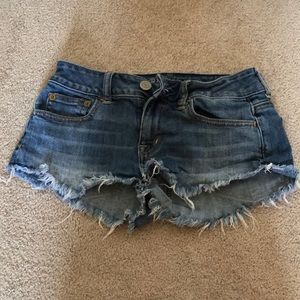 Cutoff jean shorts